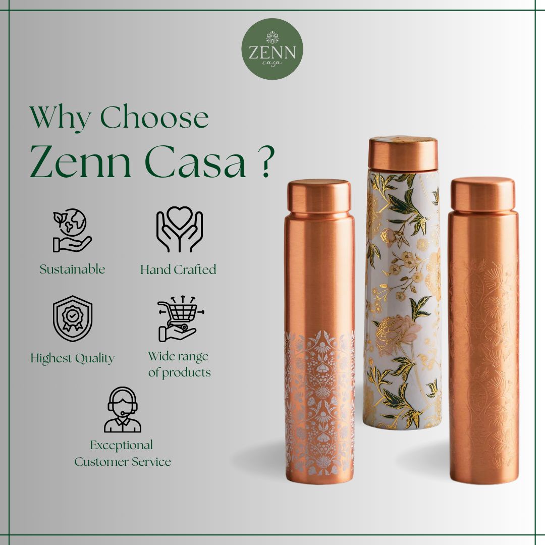 Pure Etch Handcrafted Copper Bottle – 650 ML