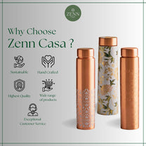 Pure Etched Handcrafted Copper Bottle – 600 ML