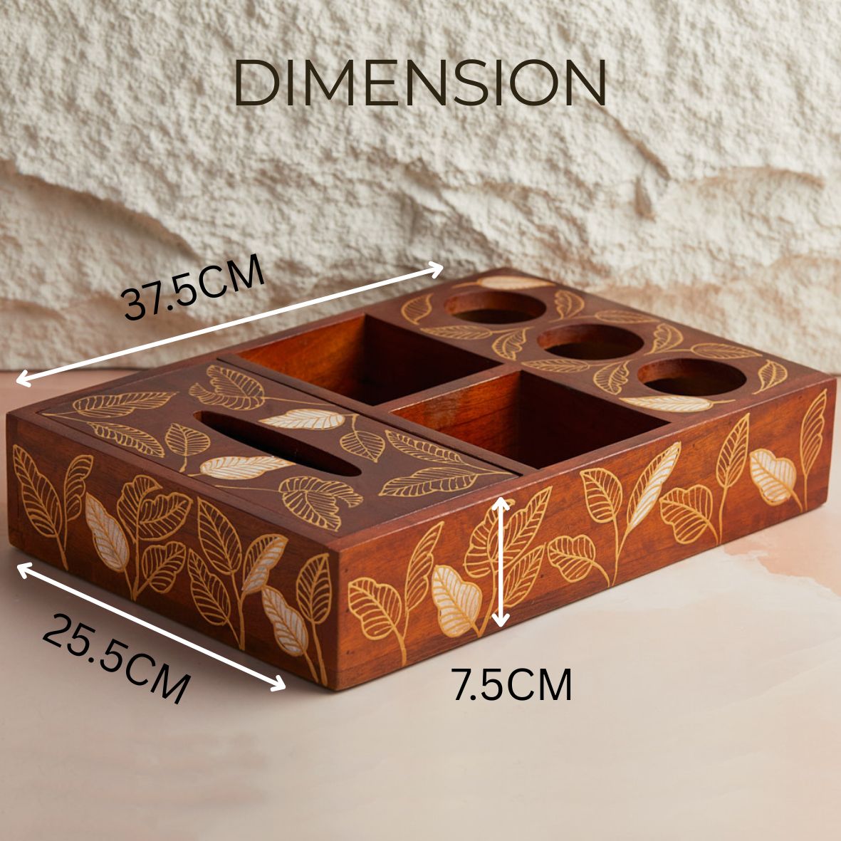 Rustic Bloom Multipurpose Cutlery & Tissue Holder