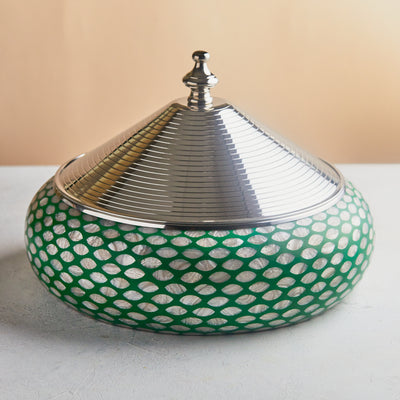 Emerald Hues Mother of Pearl Casserole – 3.5L | Handcrafted Stainless-Steel Core