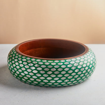 Emerald Hues Mother of Pearl Casserole – 3.5L | Handcrafted Stainless-Steel Core
