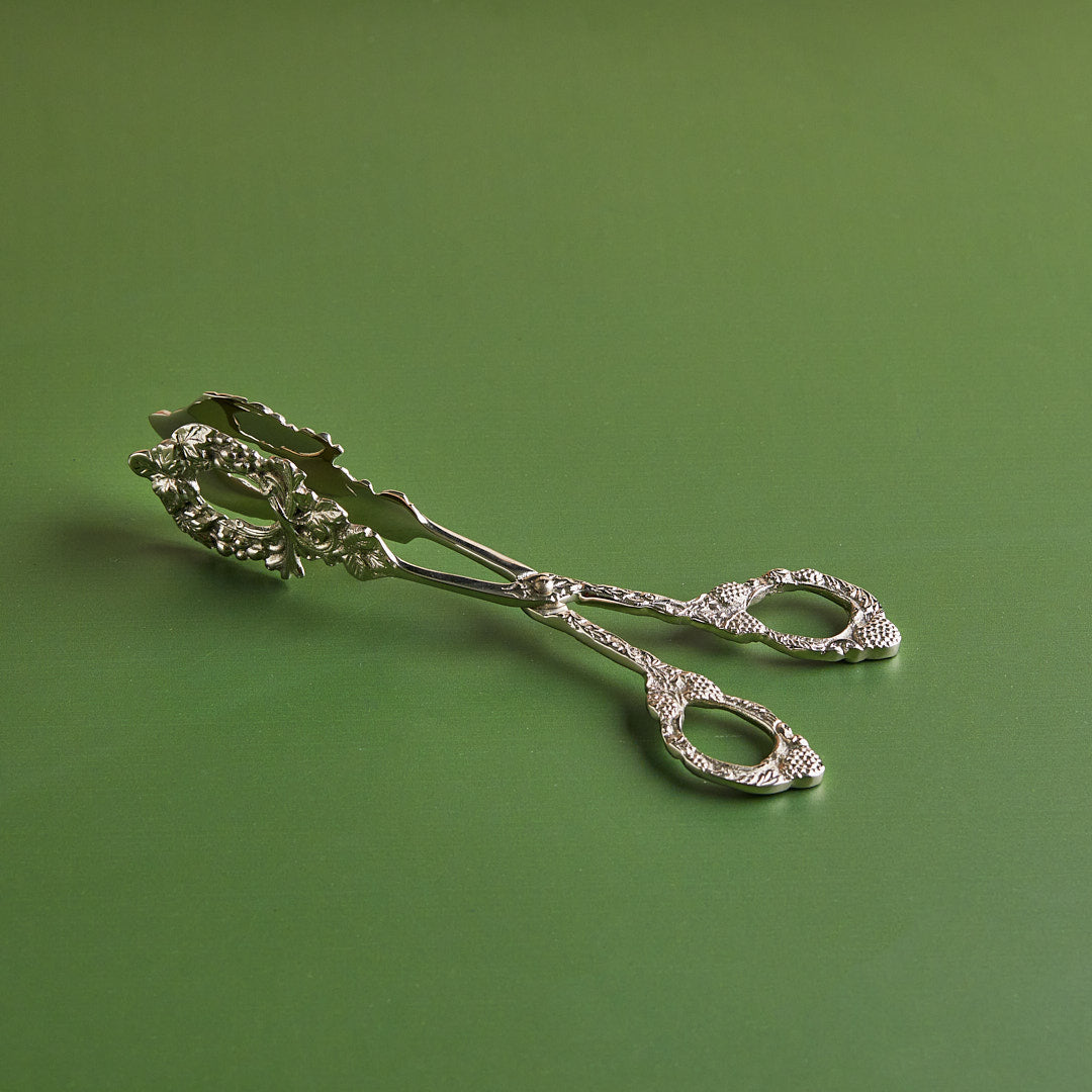 Silver Whisper – Handcrafted Pure Brass Dessert Tong