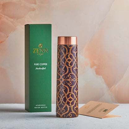 Majestic Motif Handcrafted Pure Copper Bottle – 950 ML