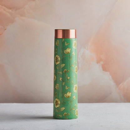 Pastel Green Handcrafted Pure Copper Bottle – 950 ML