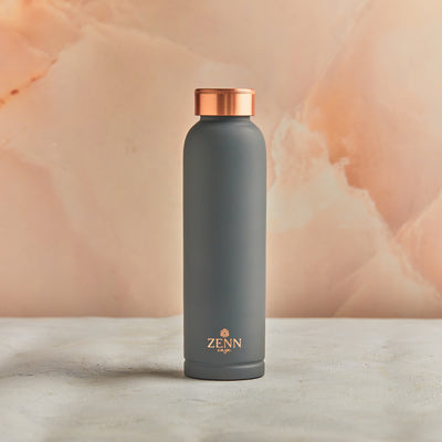 Ayurvedic Satin-Finish Grey Pure Copper Bottle – 900 ML