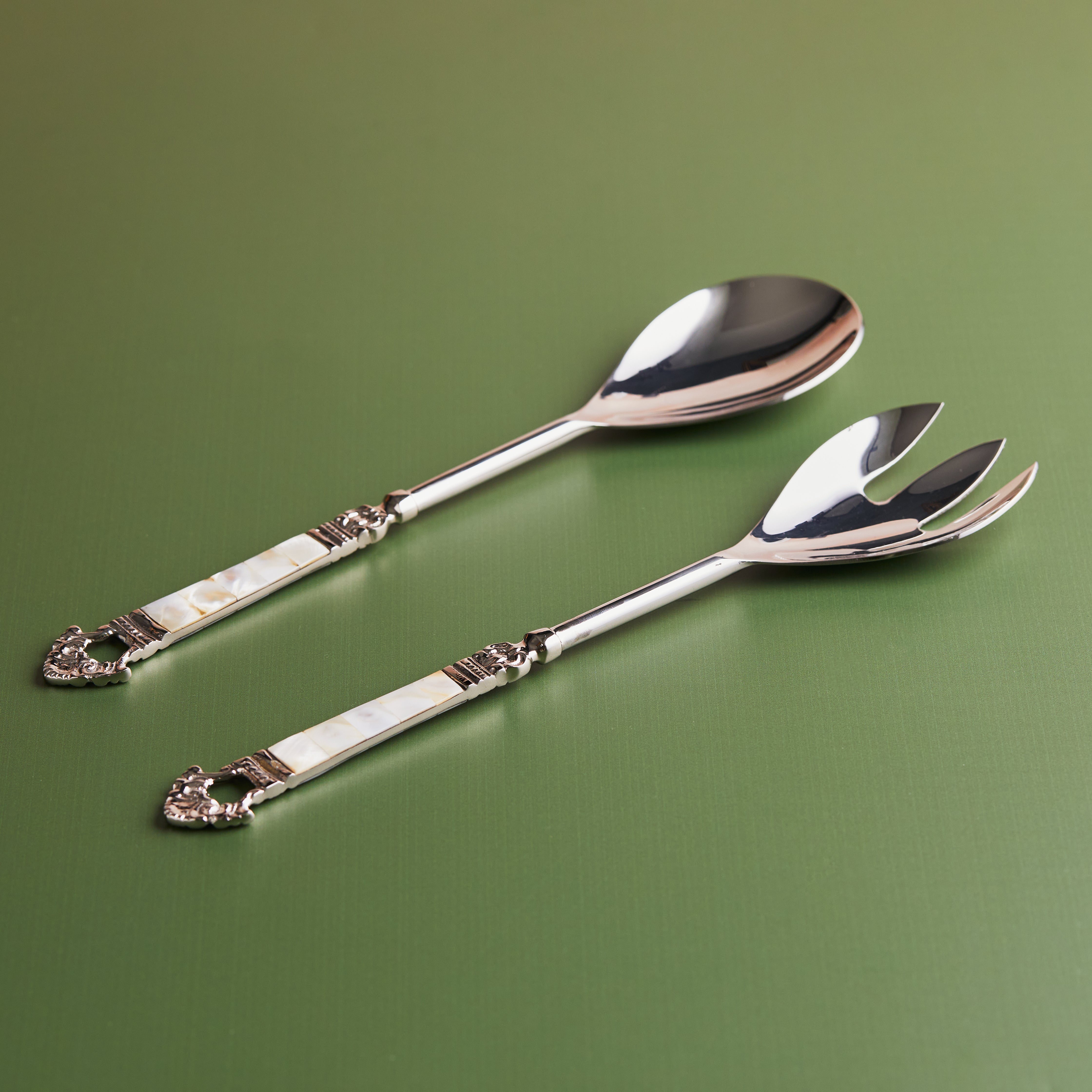 Pearl Whispers | 2-Piece Mother of Pearl Salad Server Set – Zenn