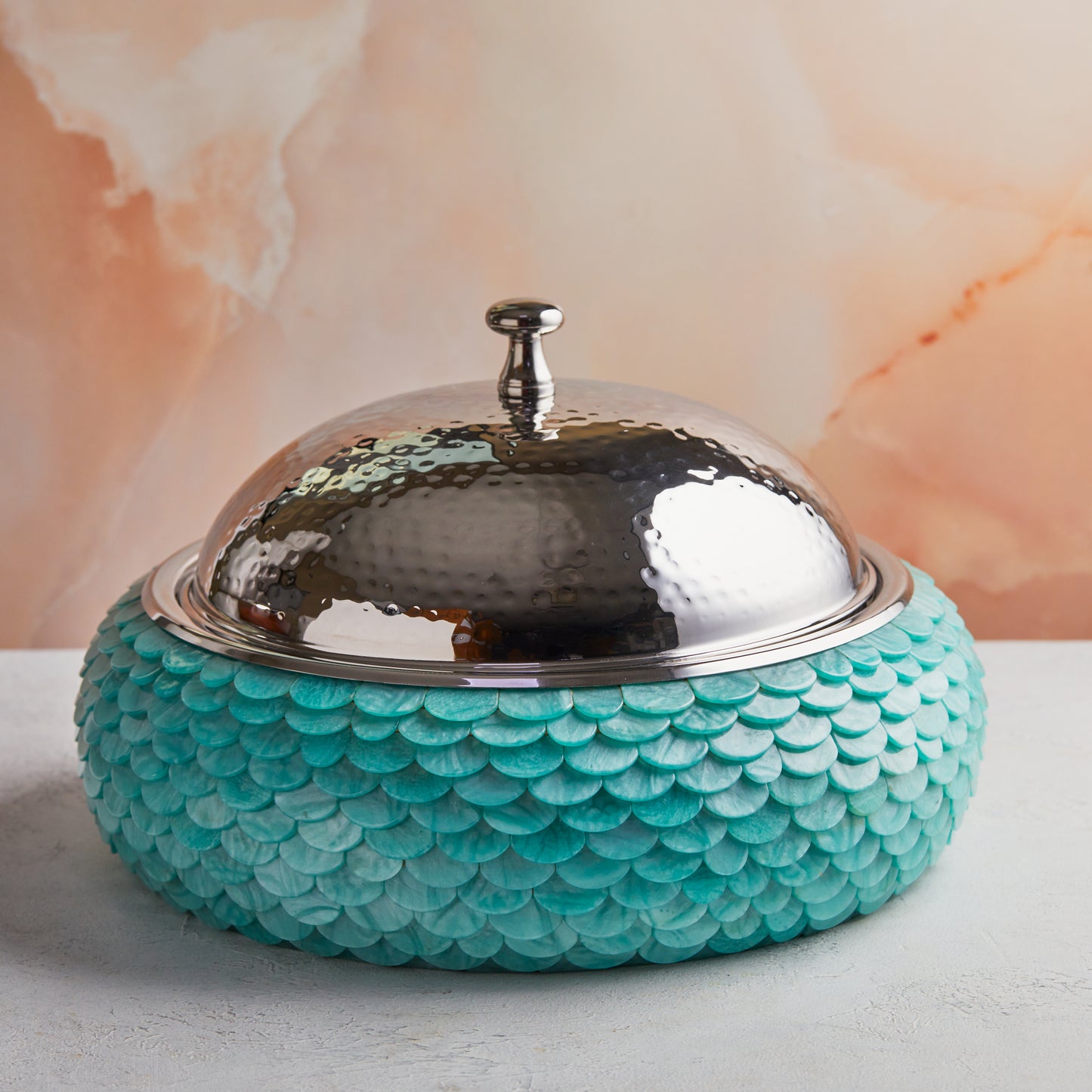 Ocean Mist Mother of Pearl Inspired Casserole – 3.5 L Handcrafted | With Stainless-Steel Core