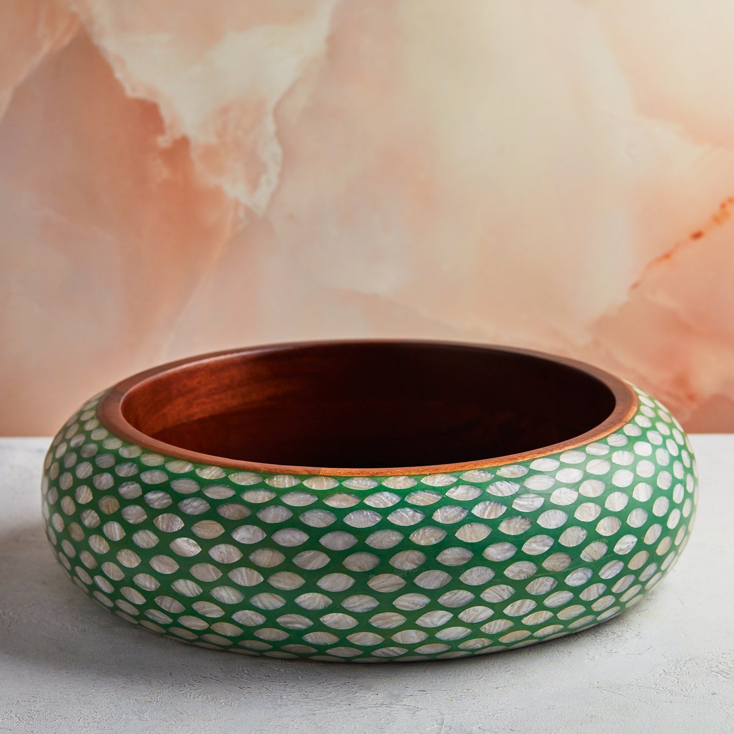 Emerald Hues Mother of Pearl Casserole – 4.5L Handcrafted | With Stainless-Steel Core