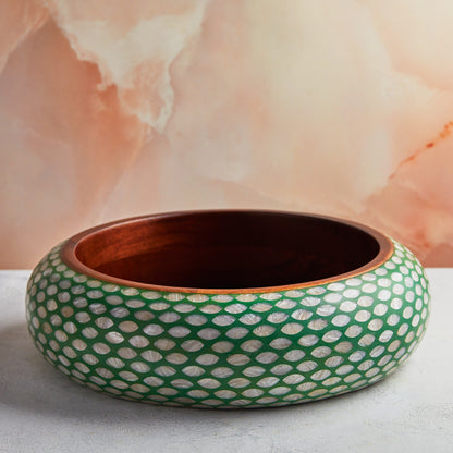 Emerald Hues Mother of Pearl Casserole – 4.5L Handcrafted | With Stainless-Steel Core