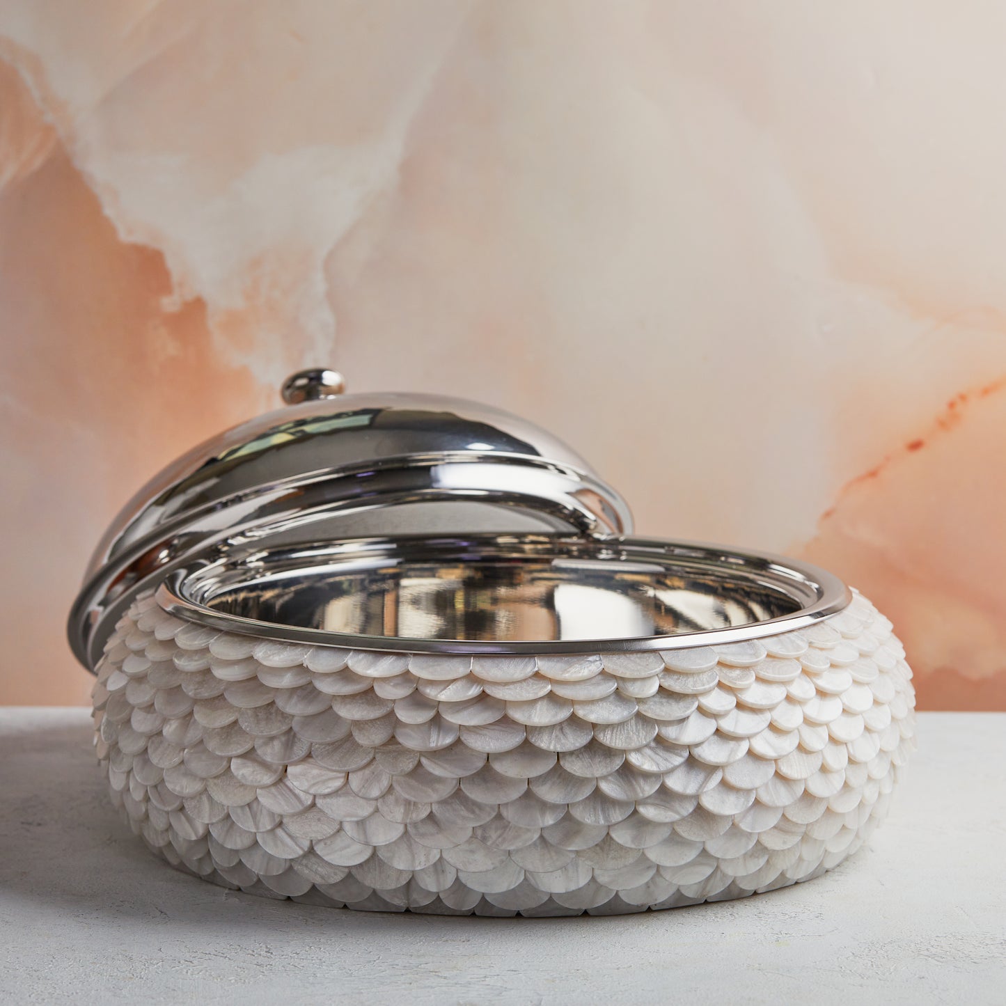 Regal Mother of Pearl Inspired Casserole – 3.5L Handcrafted Luxury |  With Stainless Steel Core