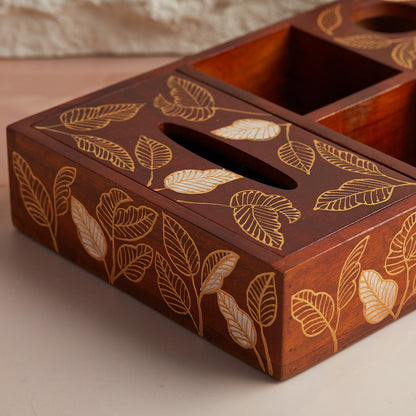 Rustic Bloom Multipurpose Cutlery & Tissue Holder