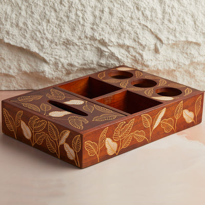Rustic Bloom Multipurpose Cutlery & Tissue Holder