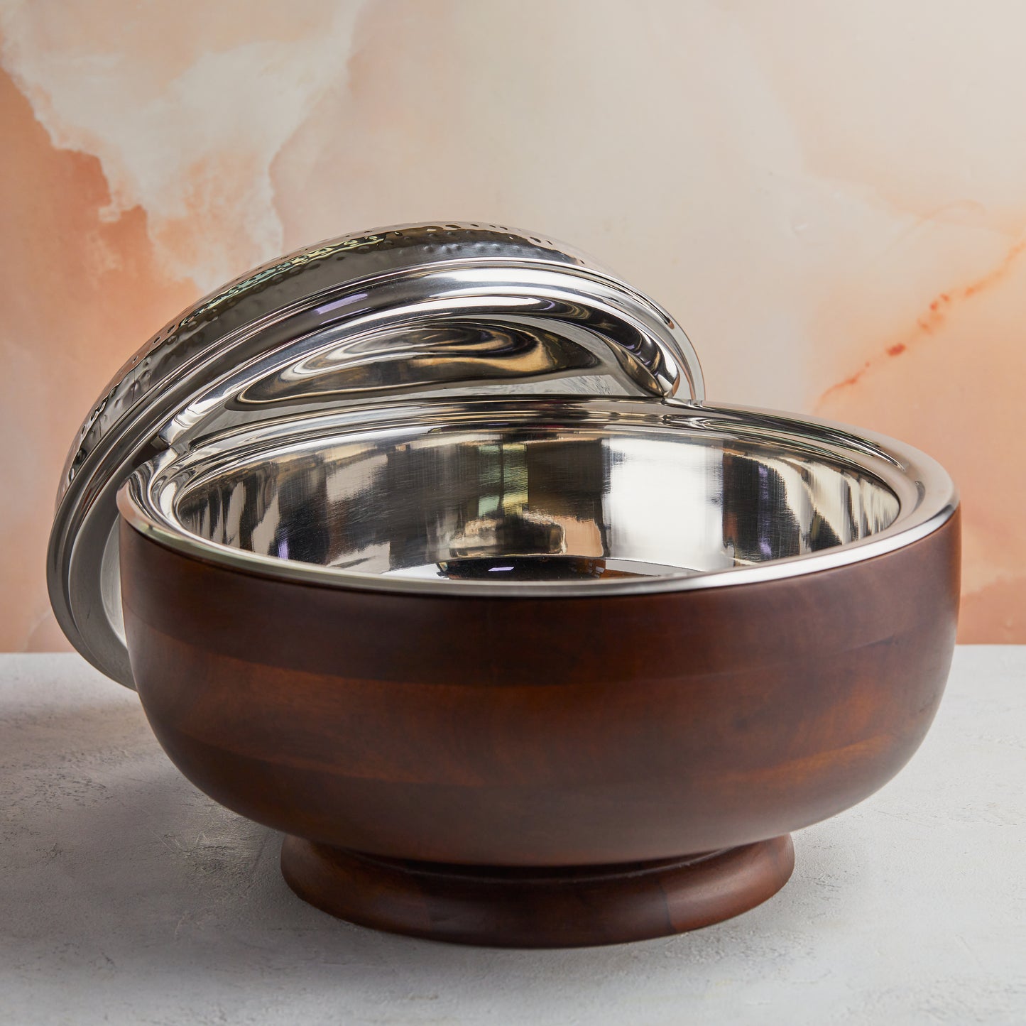 Wood Pedestal Casserole – 4.5L | Handcrafted Insulated Masterpiece