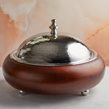 Rustic Luxe Wood Finish Insulated Casserole – 4.5L Handcrafted  | With Stainless-Steel Core