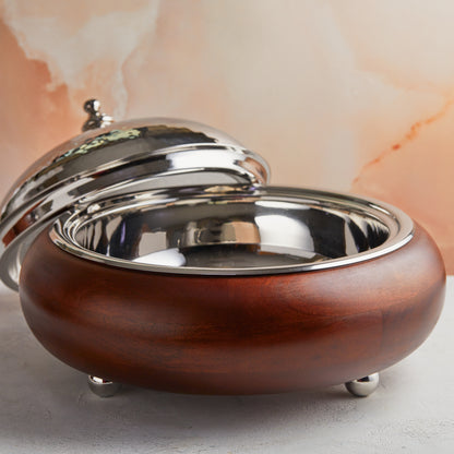 Rustic Luxe Wood Finish Insulated Casserole – 4.5L Handcrafted  | With Stainless-Steel Core