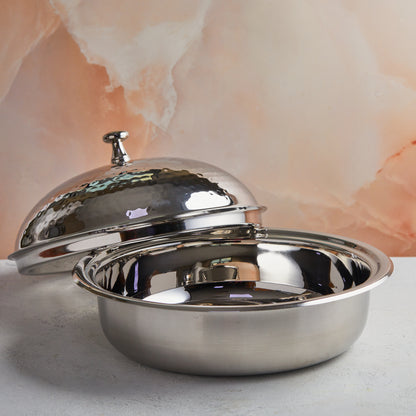 Wood Pedestal Mother of Pearl Casserole – 4.5L Handcrafted |  With Stainless Steel Core