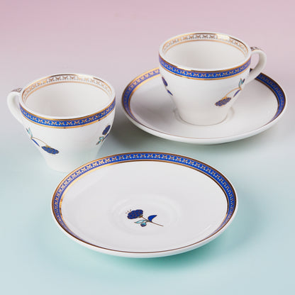 Royal Blue 24K Gold | Tea Cups & Saucer | Set of 2