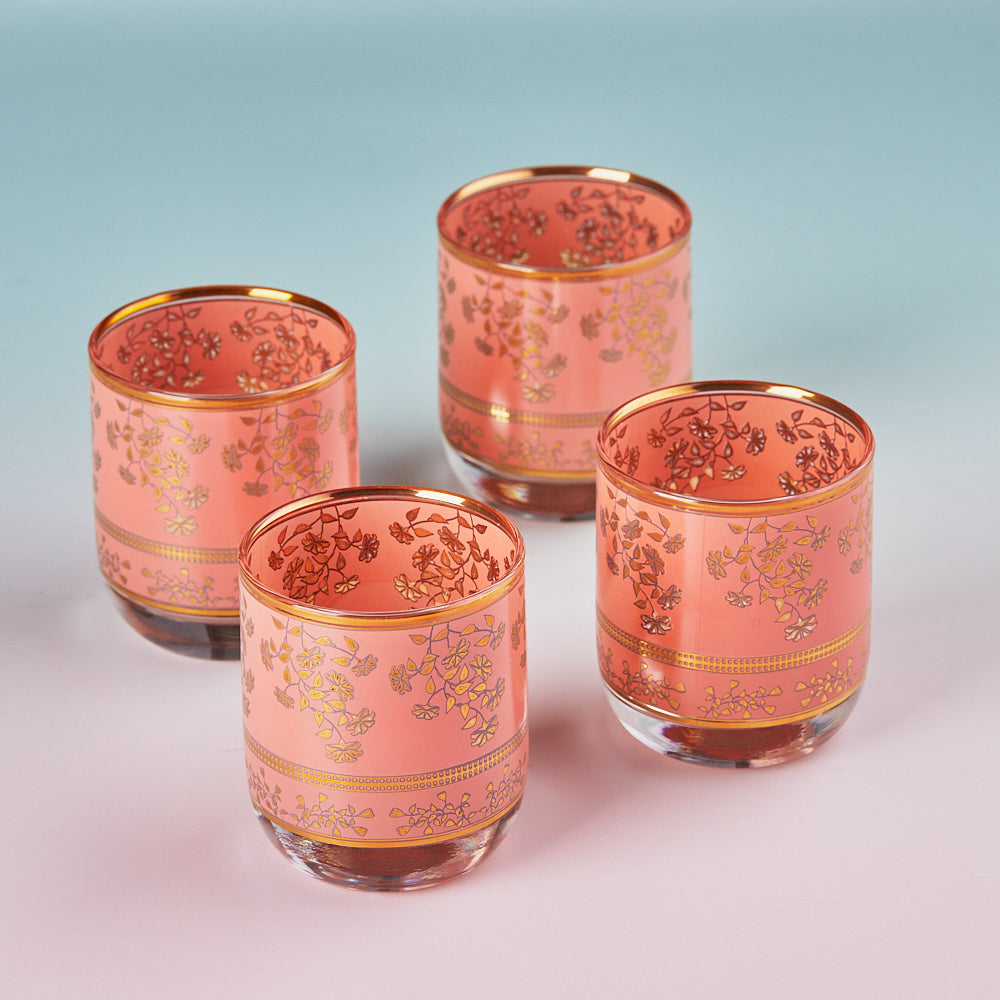English Garden 24K Gold | Small Glass 235ml | Set of 4