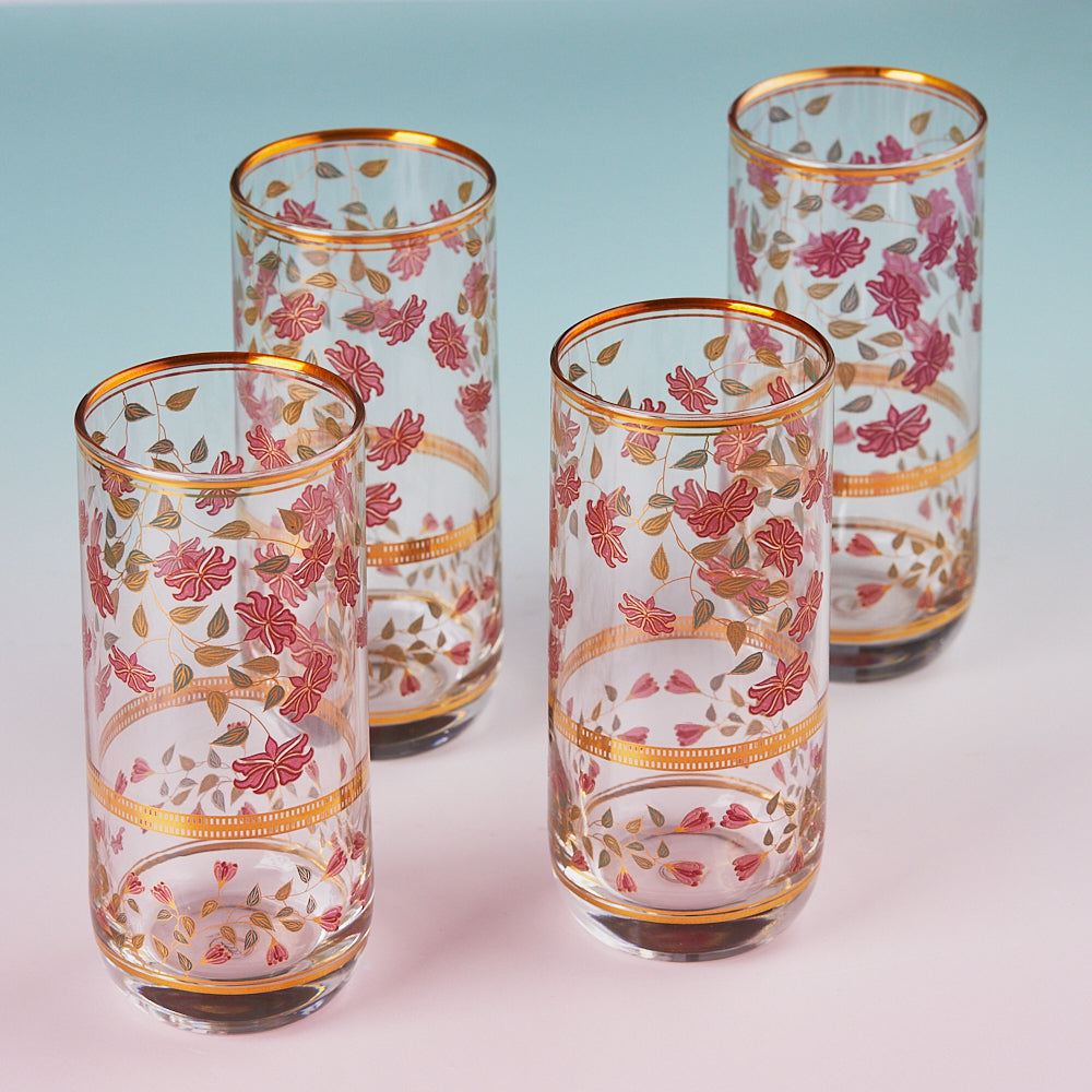 English Garden 24K Gold | Tall Glass 375ml | Set of 4