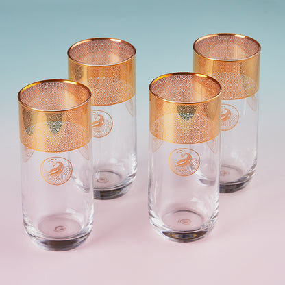 Royal Garden 24K Gold Tall Glasses 375ml | Set of 4
