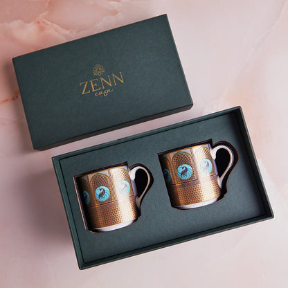 Royal Gardens 24K Gold | Coffee or Tea Cups | Set of 2