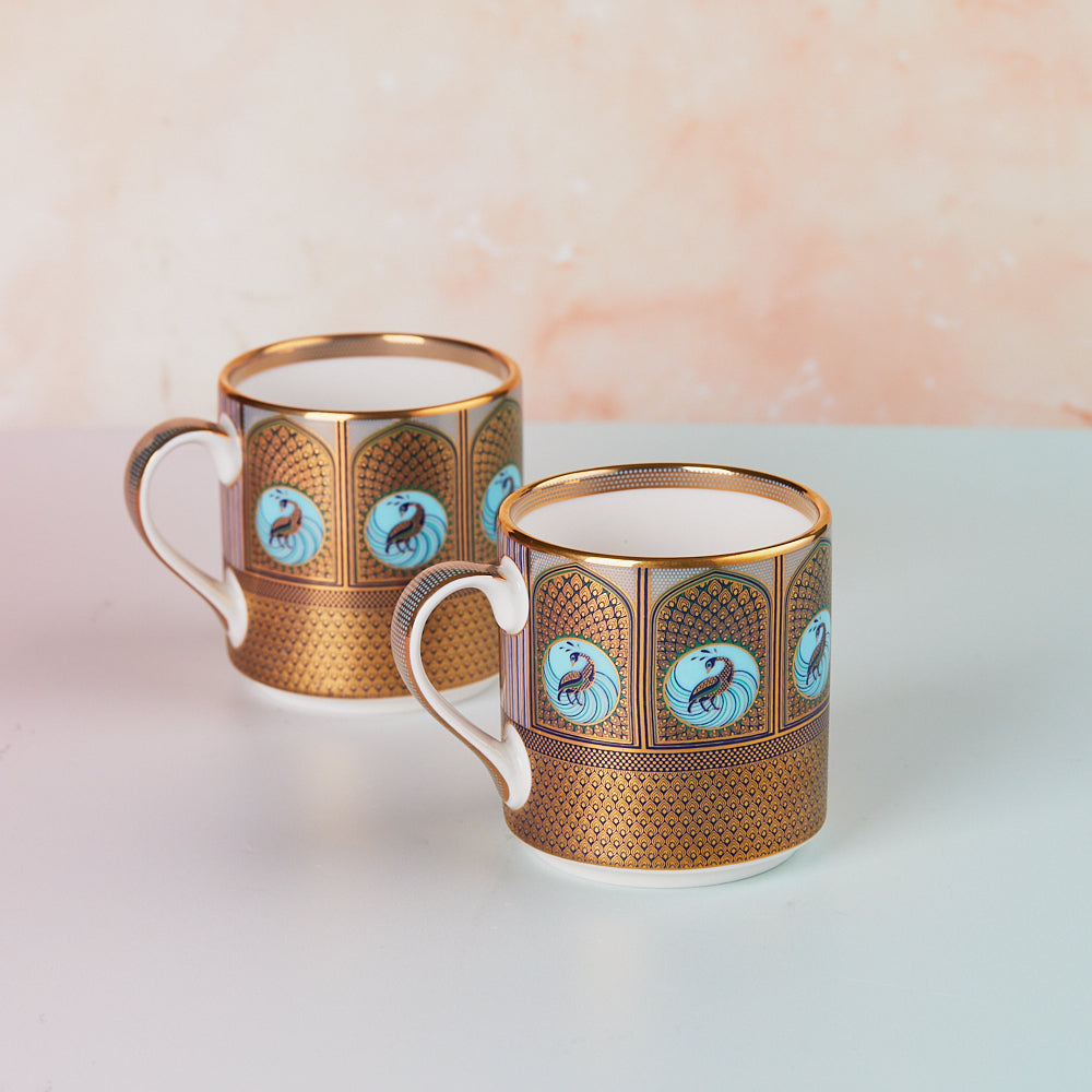 Royal Gardens 24K Gold | Coffee or Tea Cups | Set of 2
