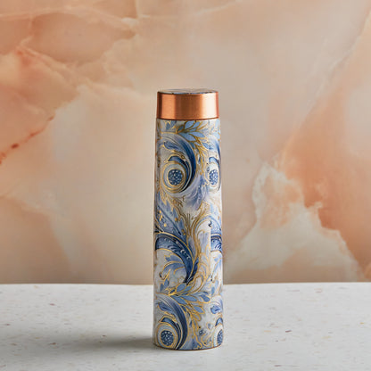 Pure Copper Ayurvedic Water Bottle Blue Hues 950ml