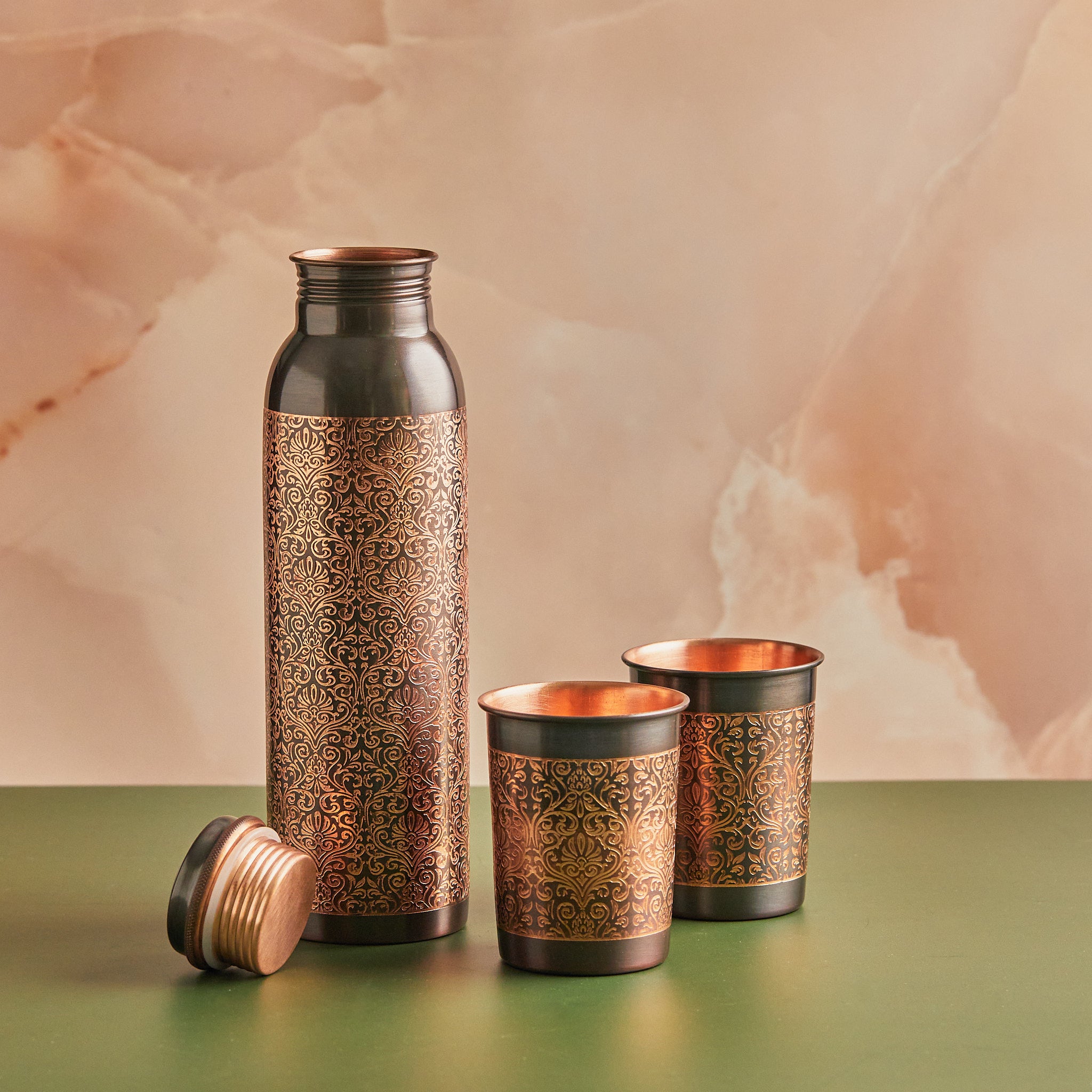 Solid copper cup/bottle ネルデザインワークス　3点セット Solid copper cup/bottle – LOG