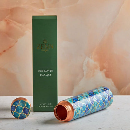 Royal Blue Luxury Ayurvedic Pure Copper Bottle – 950 ML