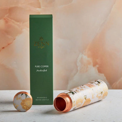 Floral Ayurvedic Pure Copper Bottle 950ml