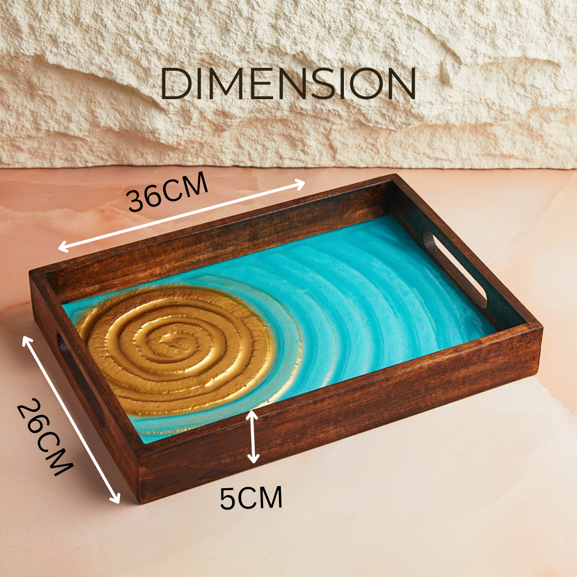 AquaGold Artisanal Tray – Set of 3
