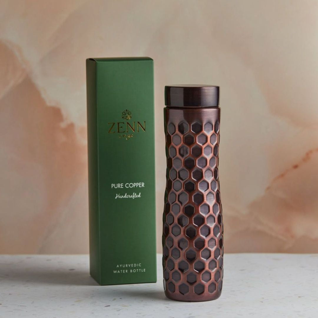 Pre-Order │ Hammered Heritage Ayurvedic Pure Copper Bottle 1L