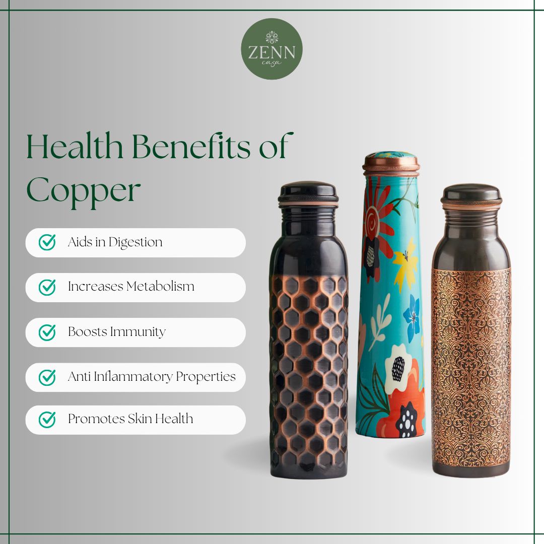 Midnight Hammered Ayurvedic Pure Copper Bottle 1 L