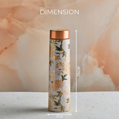 Floral Ayurvedic Pure Copper Bottle 950ml