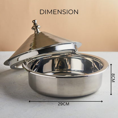 Emerald Hues Mother of Pearl Casserole – 3.5L | Handcrafted Stainless-Steel Core