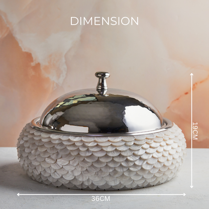 Regal Mother of Pearl Inspired Casserole – 3.5L Handcrafted Luxury |  With Stainless Steel Core