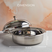 Wood Pedestal Mother of Pearl Casserole – 3.5L Handcrafted | With Stainless Steel Core