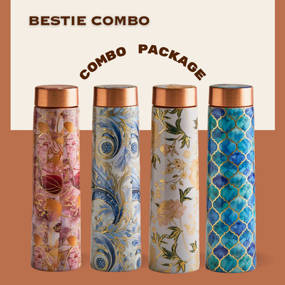 Bestie Combo - 4 Ayurvedic Pure Copper Bottles 950 ml each