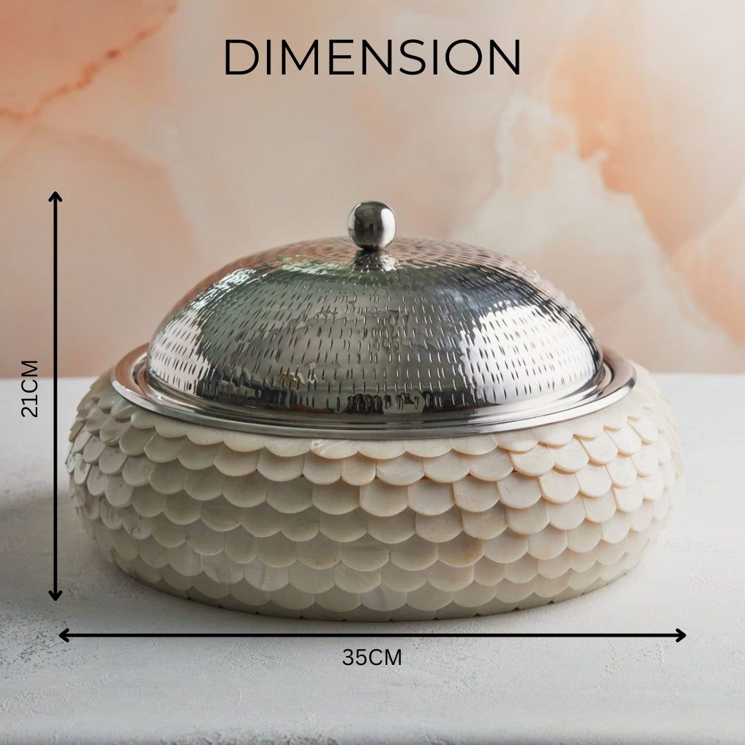 Handcrafted Premium Mother of Pearl 3.5L | with Insulated Stainless Steel Casserole