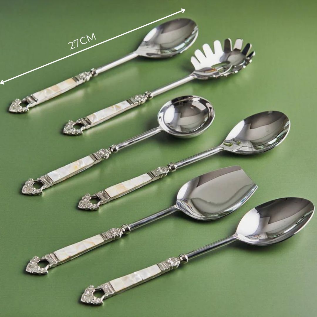 Pearl Whispers – 6-Piece Handcrafted Mother of Pearl Serving Set