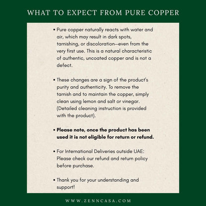 PRE-ORDER | Premium Engraved Pure Copper Bottle 900ml & Glass Set