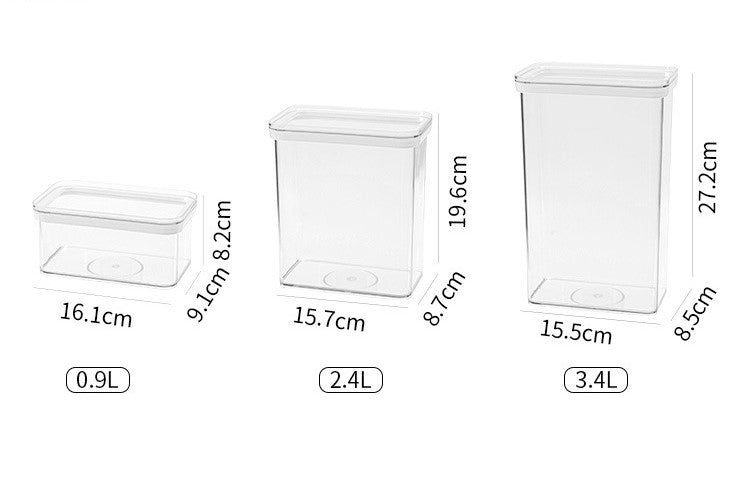 Set of 6 | Stackable Airtight Food Storage Containers with Transparent Lids 900 ml
