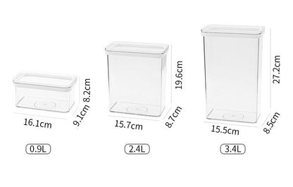 Set of 6 | Stackable Airtight Food Storage Containers with Transparent Lids 900 ml