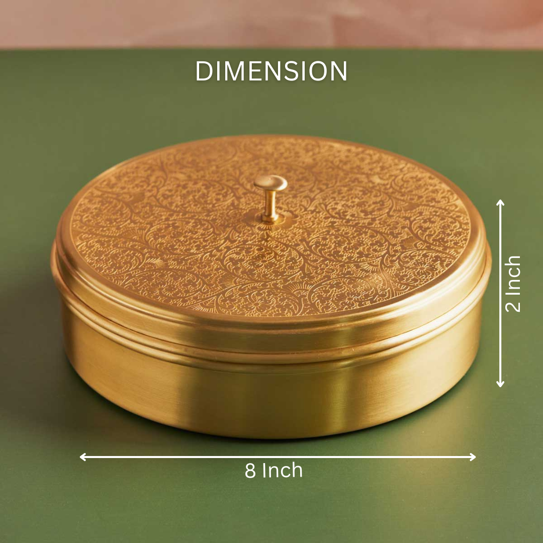 Aesthetic Brass Dry Fruit Holder – 8 Inches
