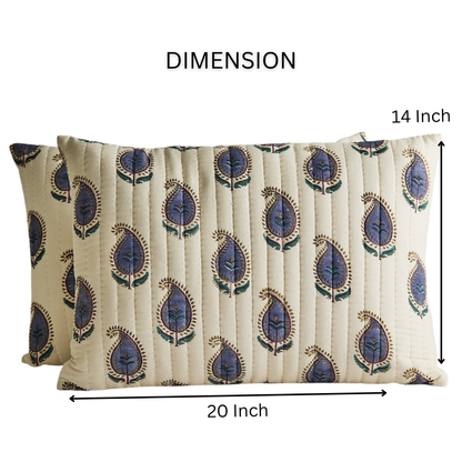 Ivory Violet Cotton Silk Cushion Set – Set of 2