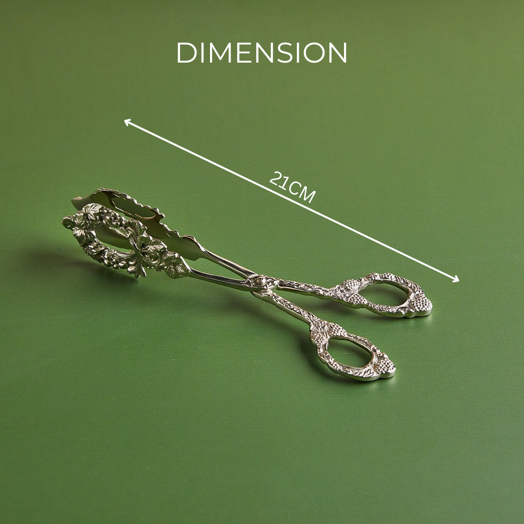 Silver Whisper – Handcrafted Pure Brass Dessert Tong
