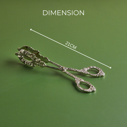 Silver Whisper – Handcrafted Pure Brass Dessert Tong