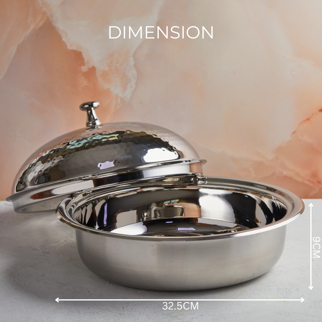 Wood Pedestal Mother of Pearl Casserole – 4.5L Handcrafted |  With Stainless Steel Core