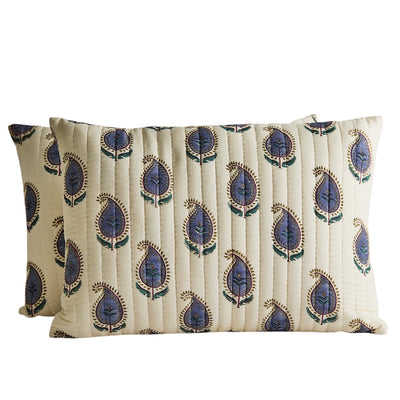 Ivory Violet Cotton Silk Cushion Set – Set of 2